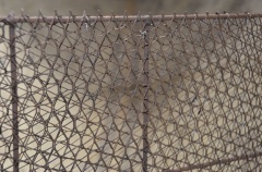 Closeup of the armature, made of expanded steel in four layers, two of which are embedded within the welded framework which is welded 5/32