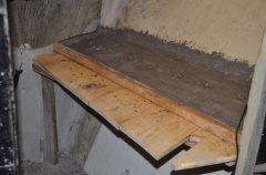 Another view of the plastered armature in the mold and on its temporary support