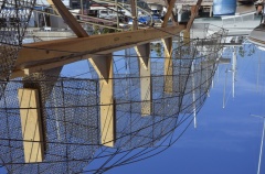 And here is the dinghy right side up, although the world is now upside down...